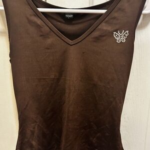 Brown stretchy cami with a shein to it.Very unique!!